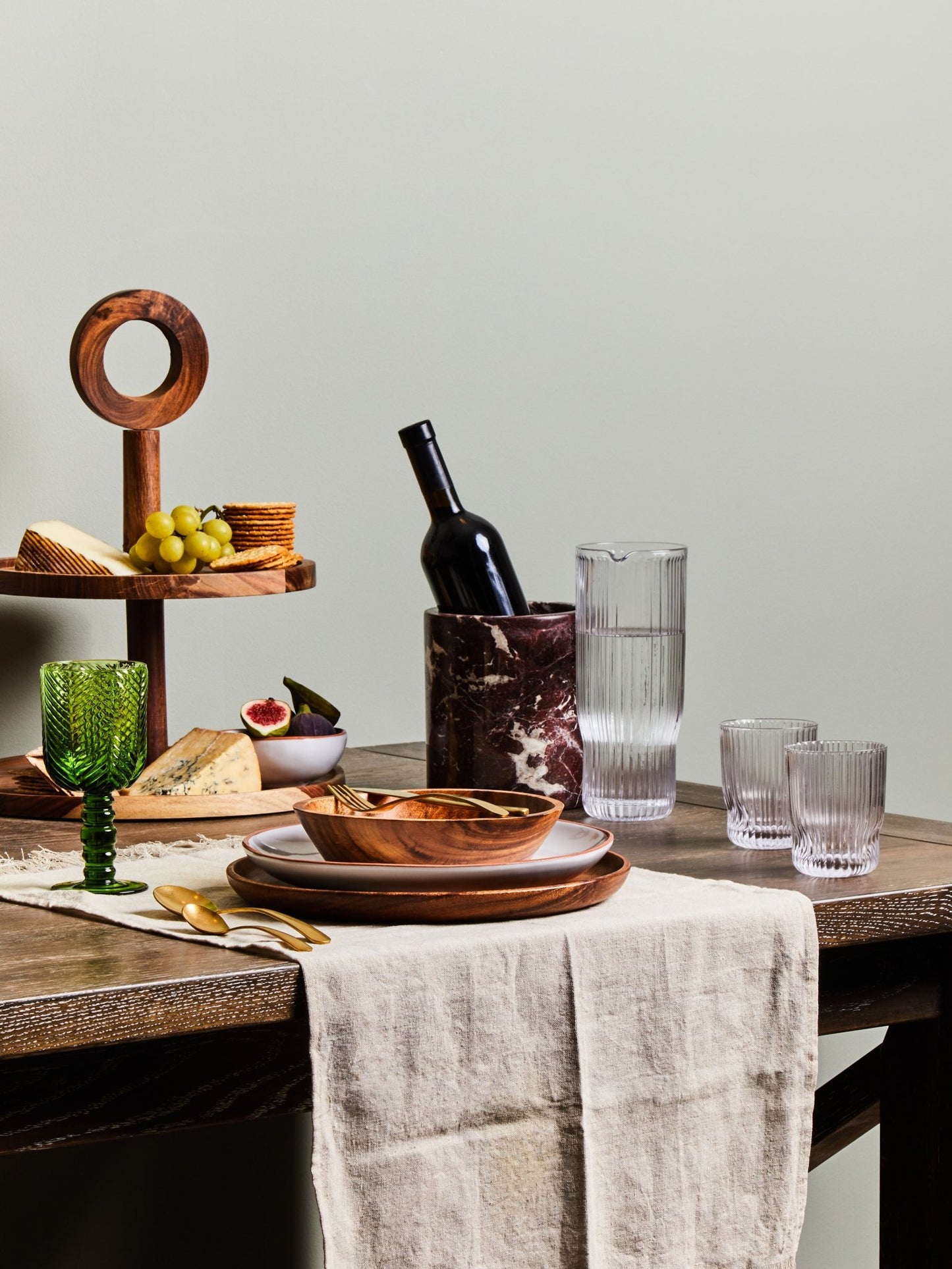 Heidrun Sheesham Wood Two Tier Cake Stand - Skandi London
