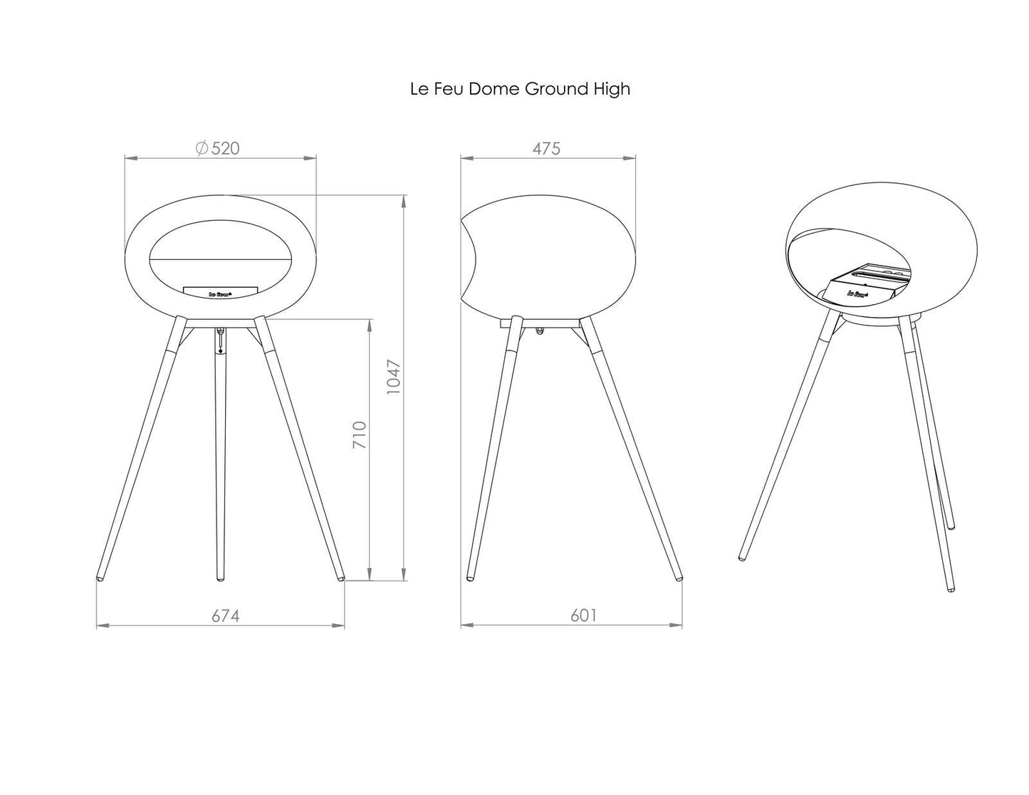 Le Feu - Dome Ground High - Mocca + Steel + Soaptreated Oak + Steel - Skandi London