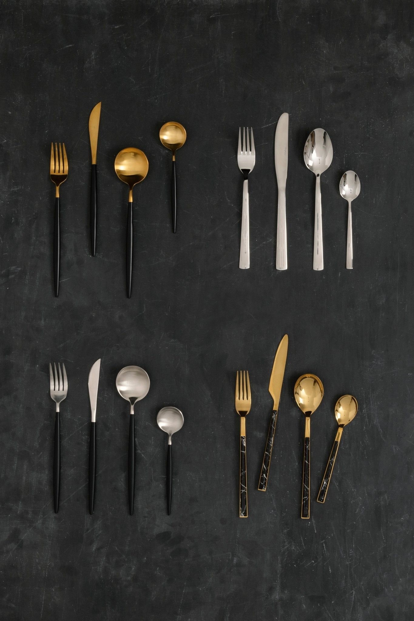 Asmund 16 Piece Matte Silver and Black Cutlery Set - Skandi London