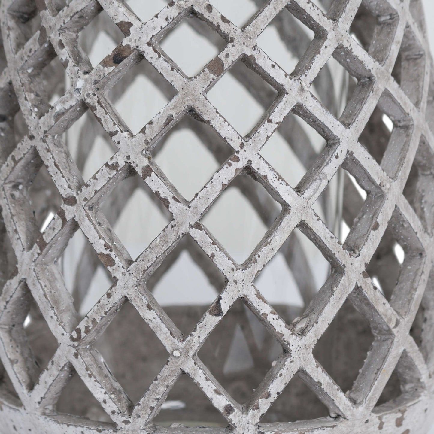 Skandi London Large Conical Ceramic Lattice Hurricane Lantern - Skandi London