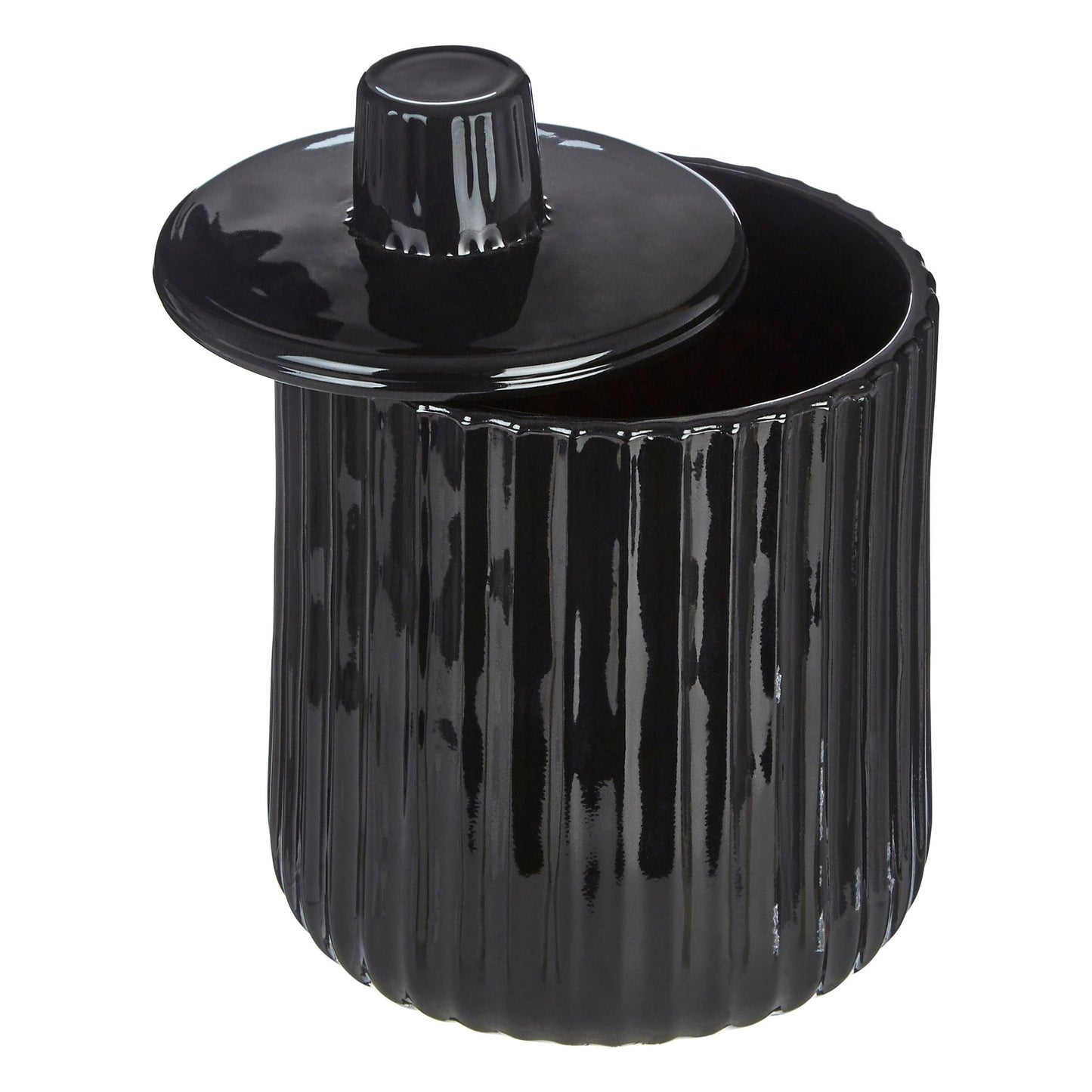 Ragnvald Brittany Black Glass Storage Jar - Skandi London