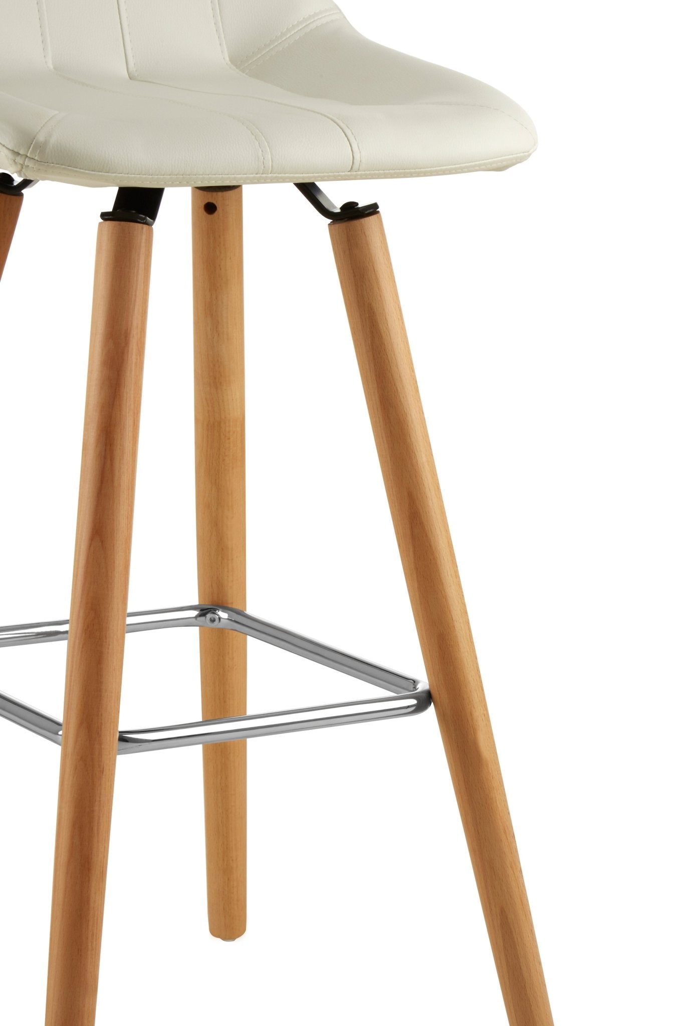 Pelle White Faux Leather Bar Stool - Skandi London