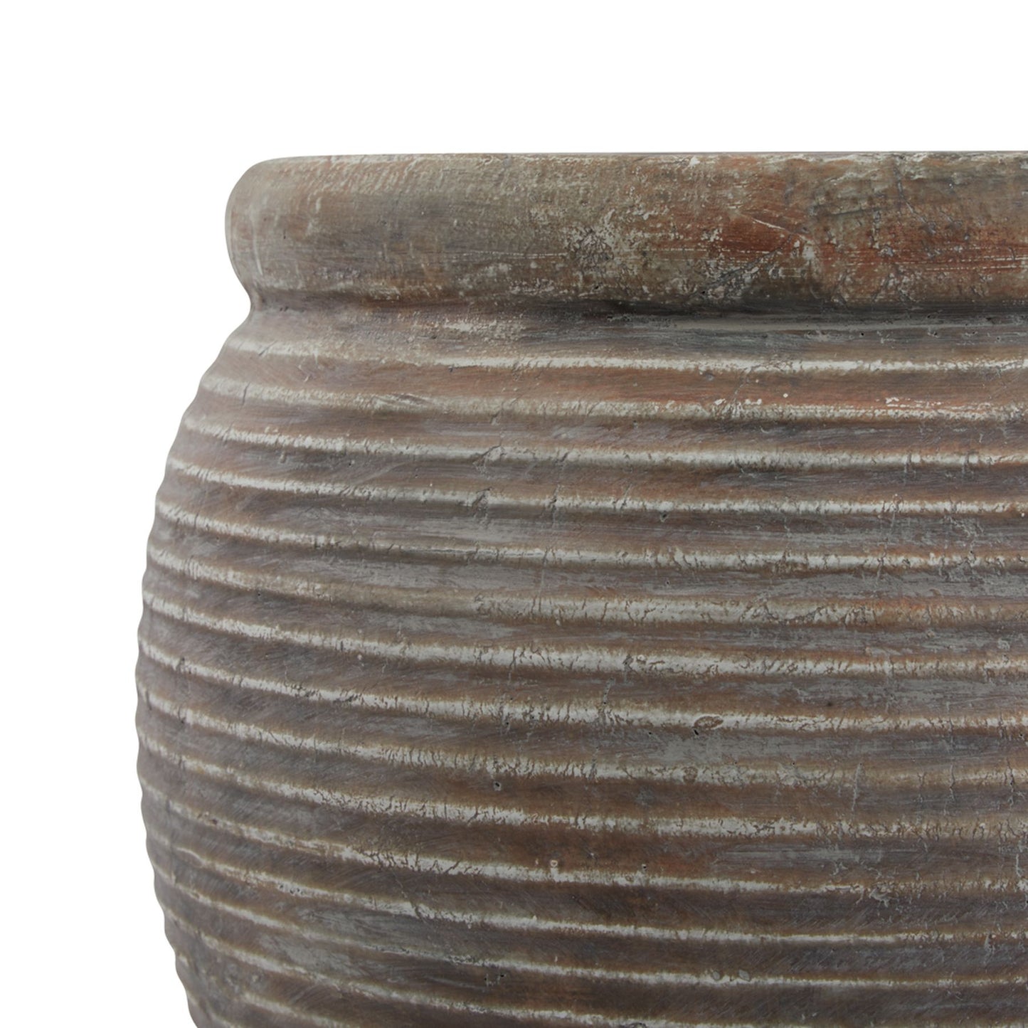 Lofoten Brown Rimmed Large Plant Pot