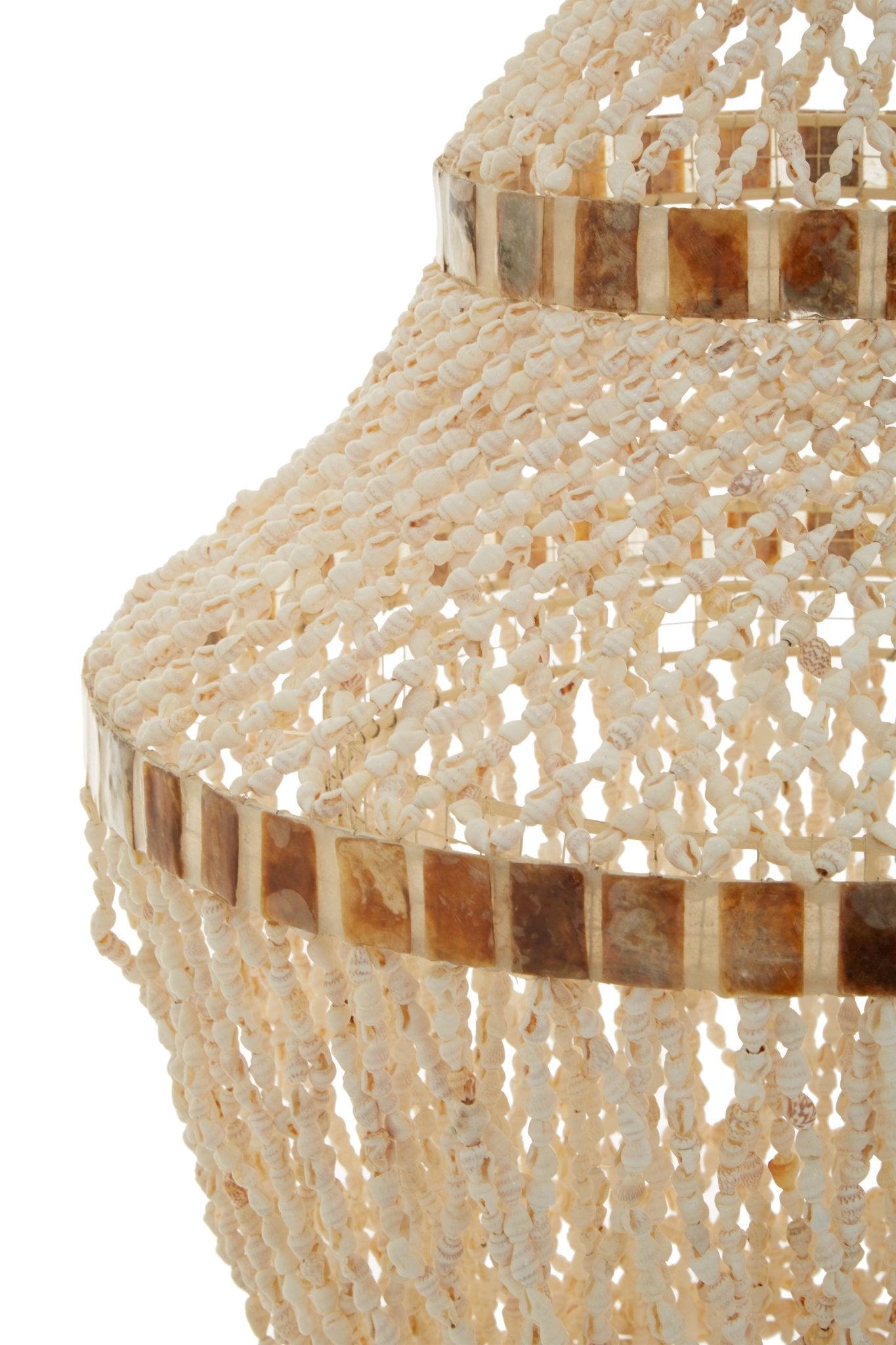 Linnea Natural White And Amber Sea Shell Pendant - Skandi London