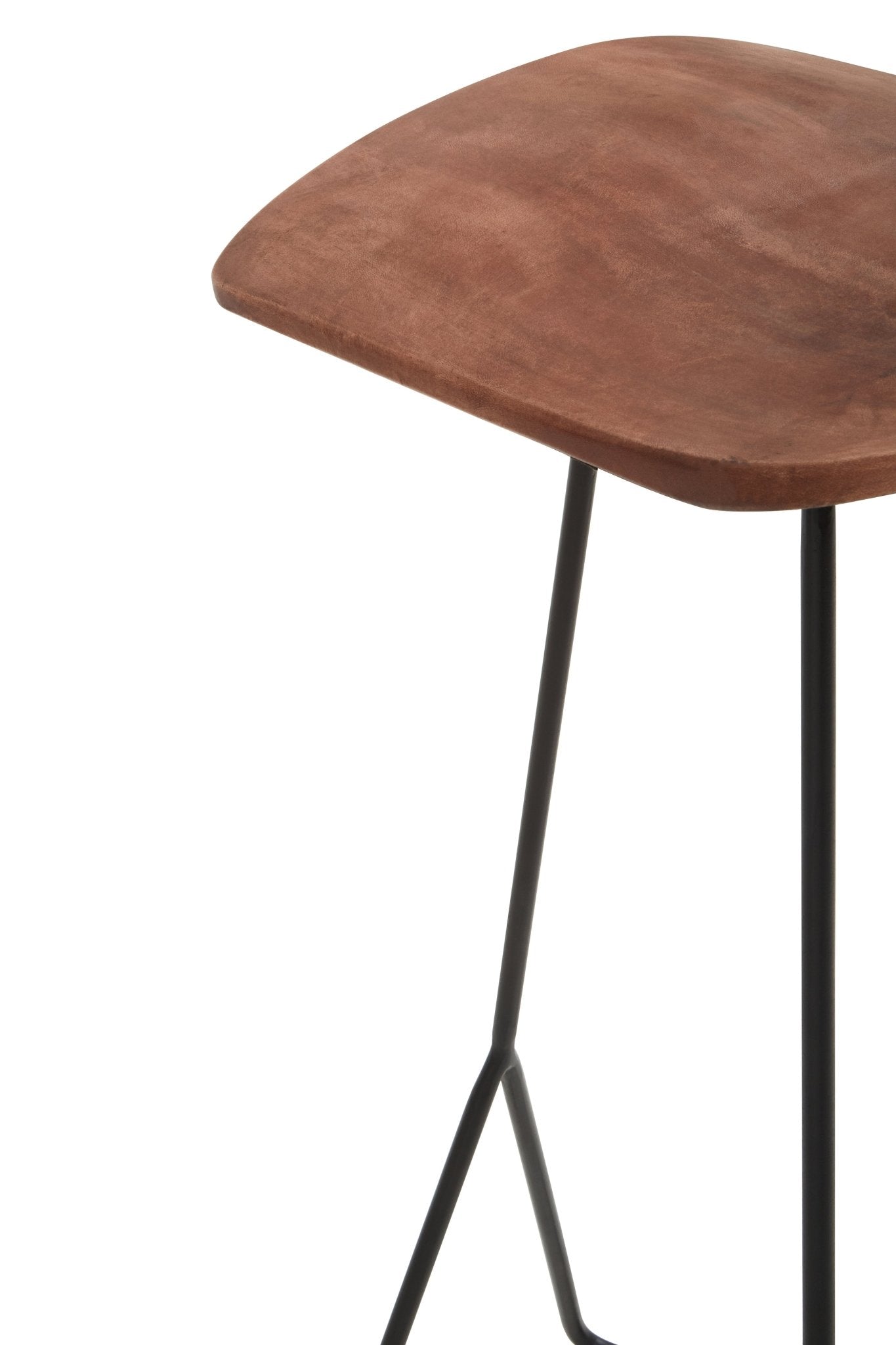 Kirby Distressed Brown Leather Bar Stool - Skandi London