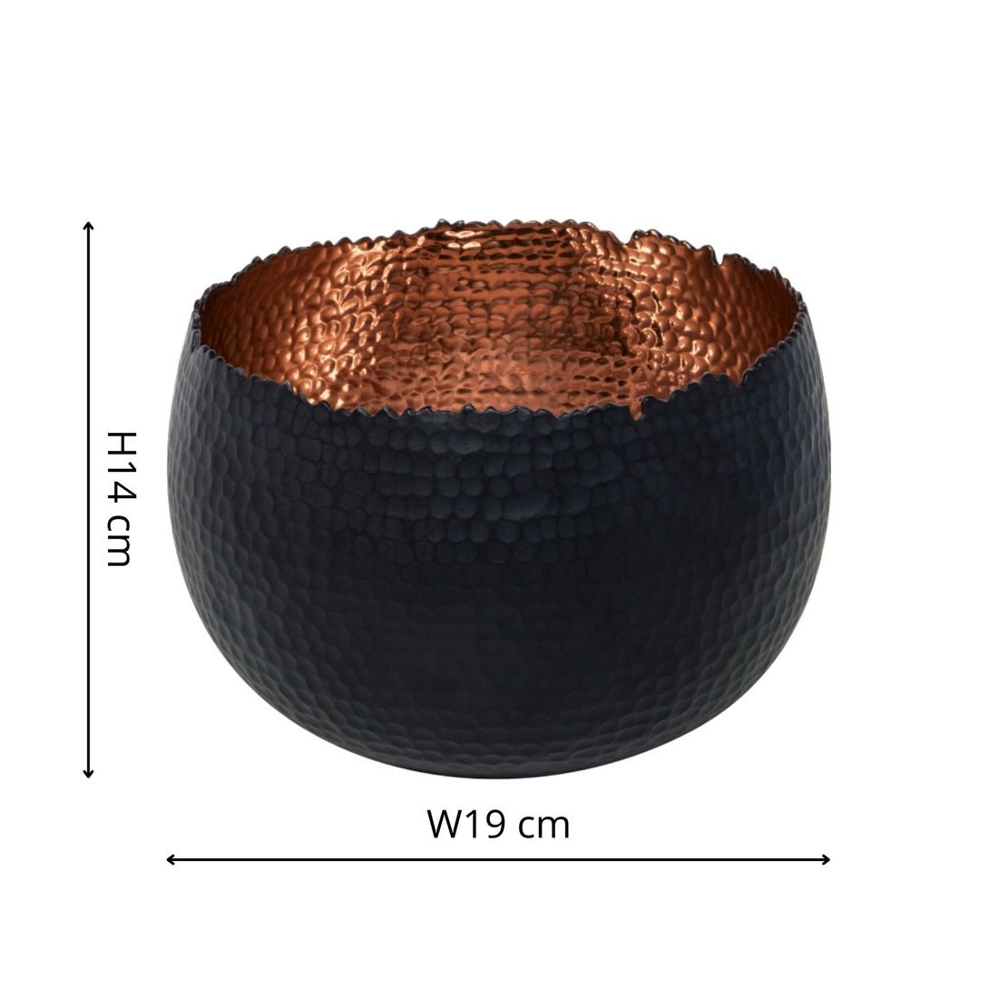 Ulrik Hammered Bowl Black/Copper - Medium - Skandi London
