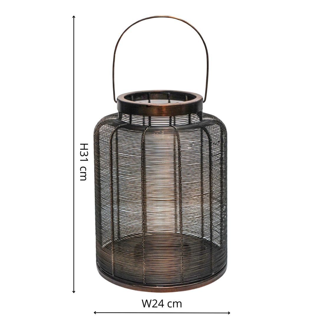 Waldemar Copper Woven Metal Lantern - Medium - Skandi London