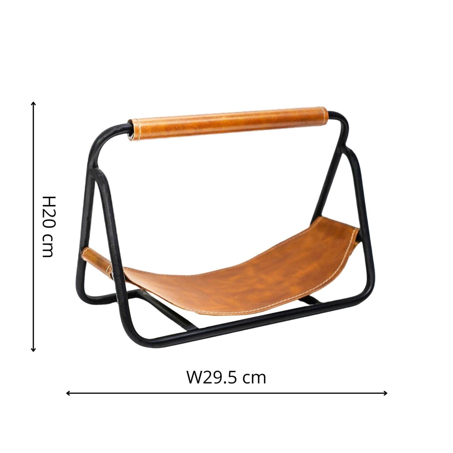 Hinn Black Hanging Leather Kindling Holder - Skandi London