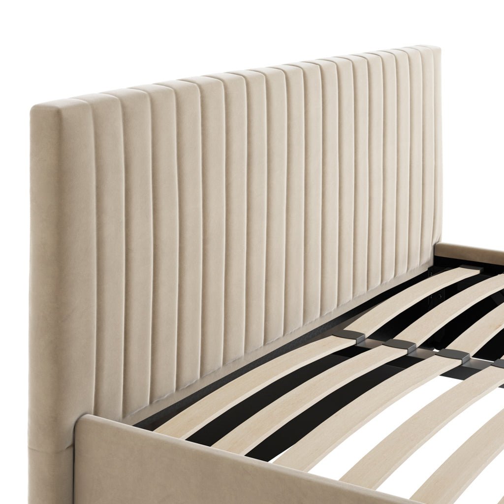 Soho Nordic Beige Tall Ottoman King Size Bed - Skandi London
