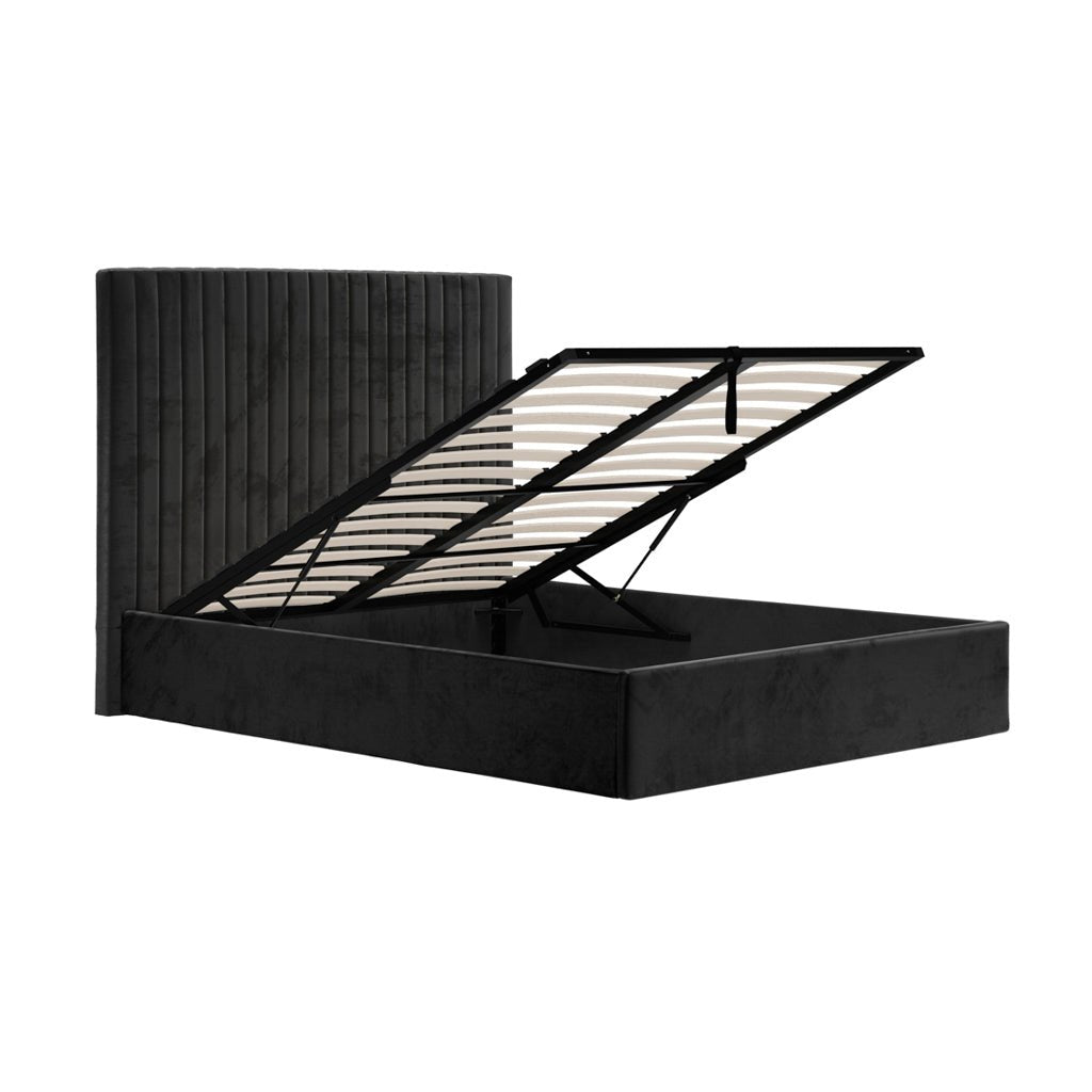 Soho Nordic Black Tall Ottoman Double Bed - Skandi London