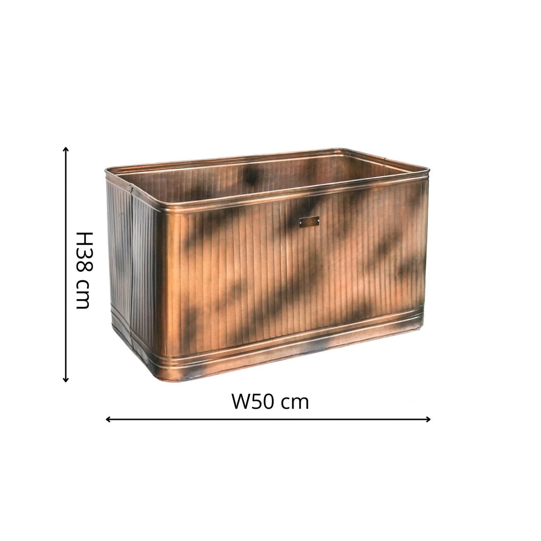 Outdoor Ulrica Rectangular Copper Metal Planter - Medium - Skandi London