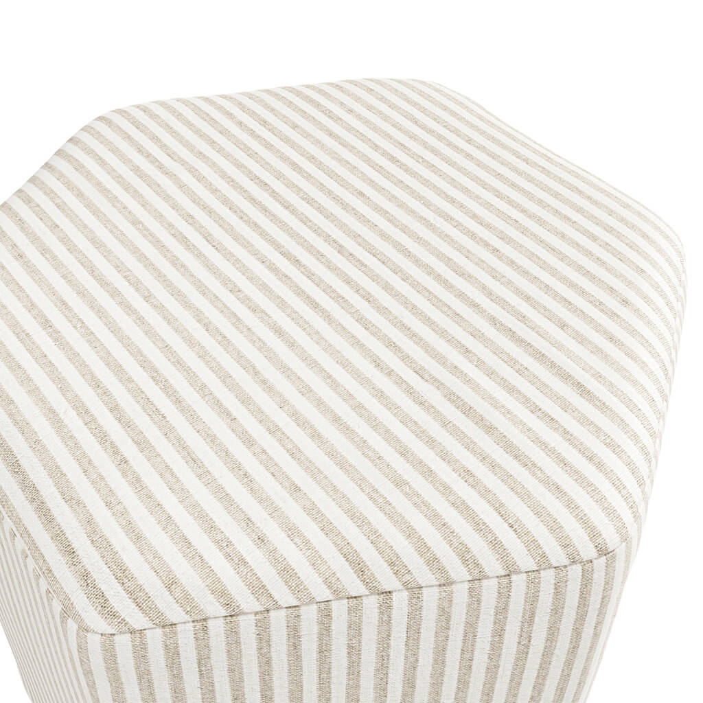 Hygge Beige Thin Stripe Stool - Skandi London