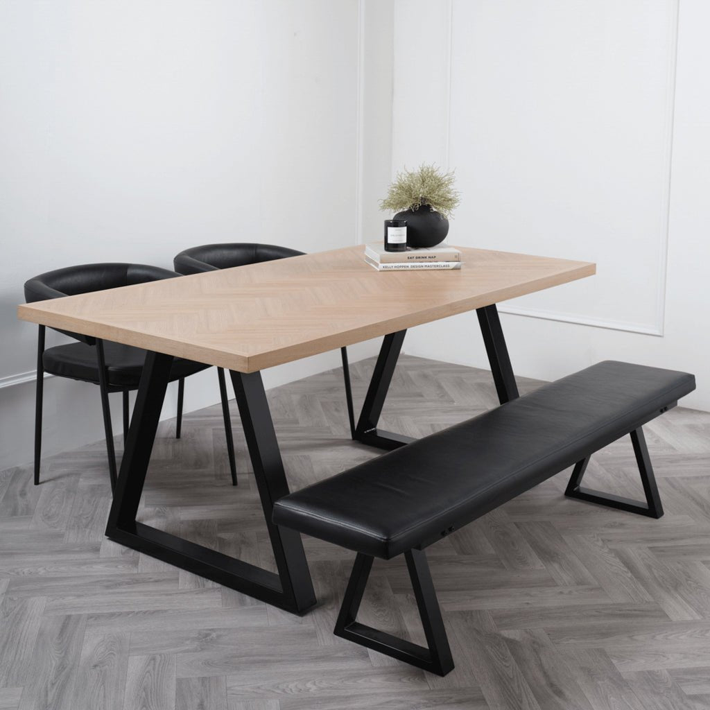 Oslo House Natural & Black Dining Table - Skandi London