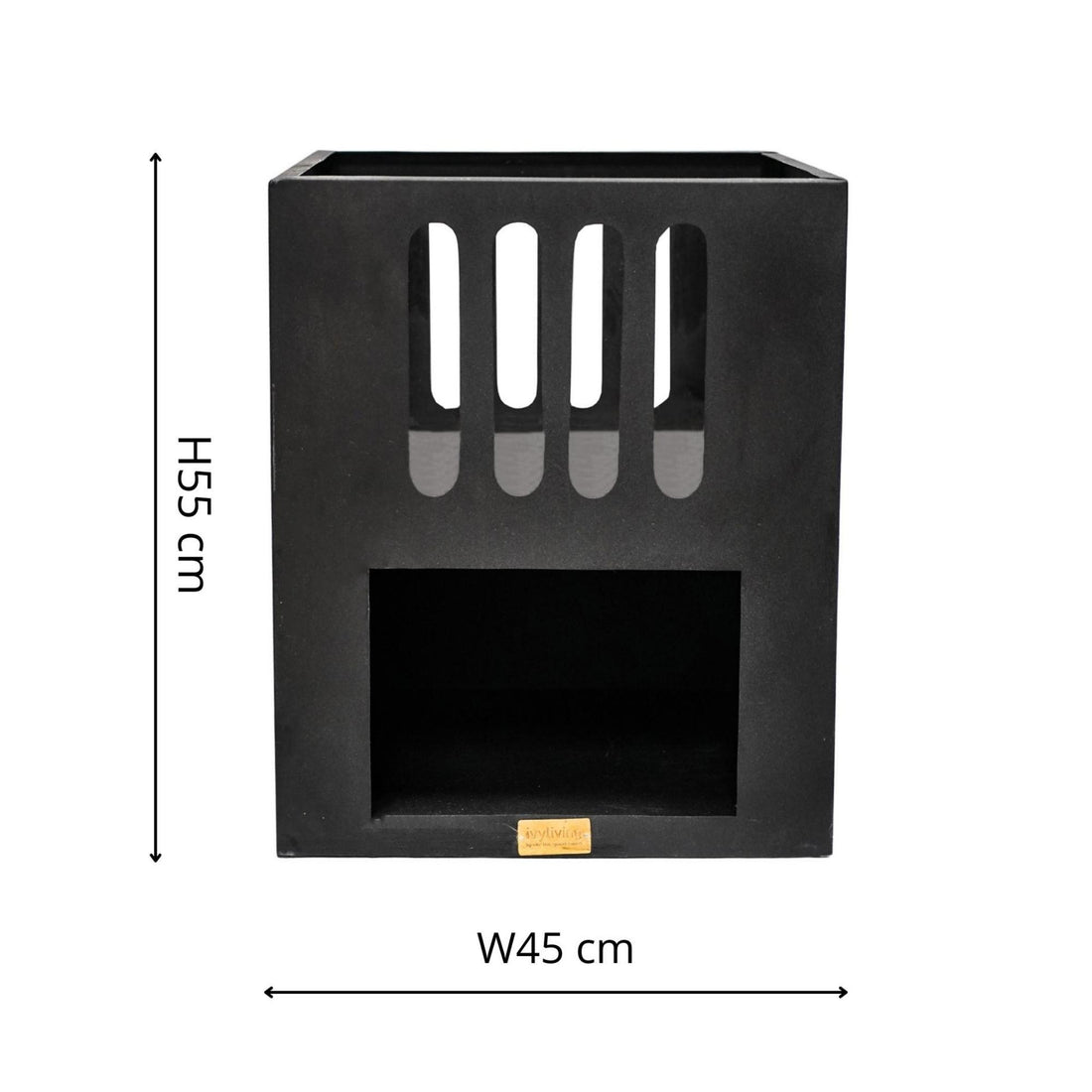 Outdoor Tyr Contemporary Fire Pit in Matt Black - Skandi London