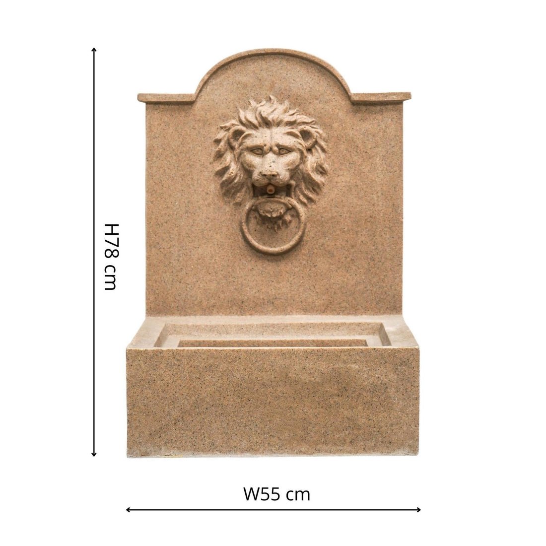 Outdoor Skandi London Luxury Lion Water Feature Sandstone - Skandi London
