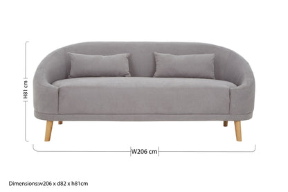 Fritha Grey Linen Sofa - Skandi London