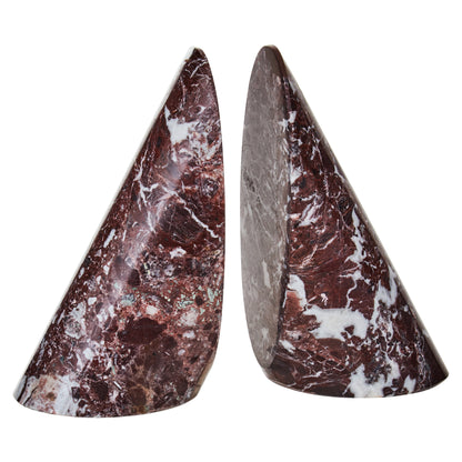 Vida Set Of Two Red Marble Bookends