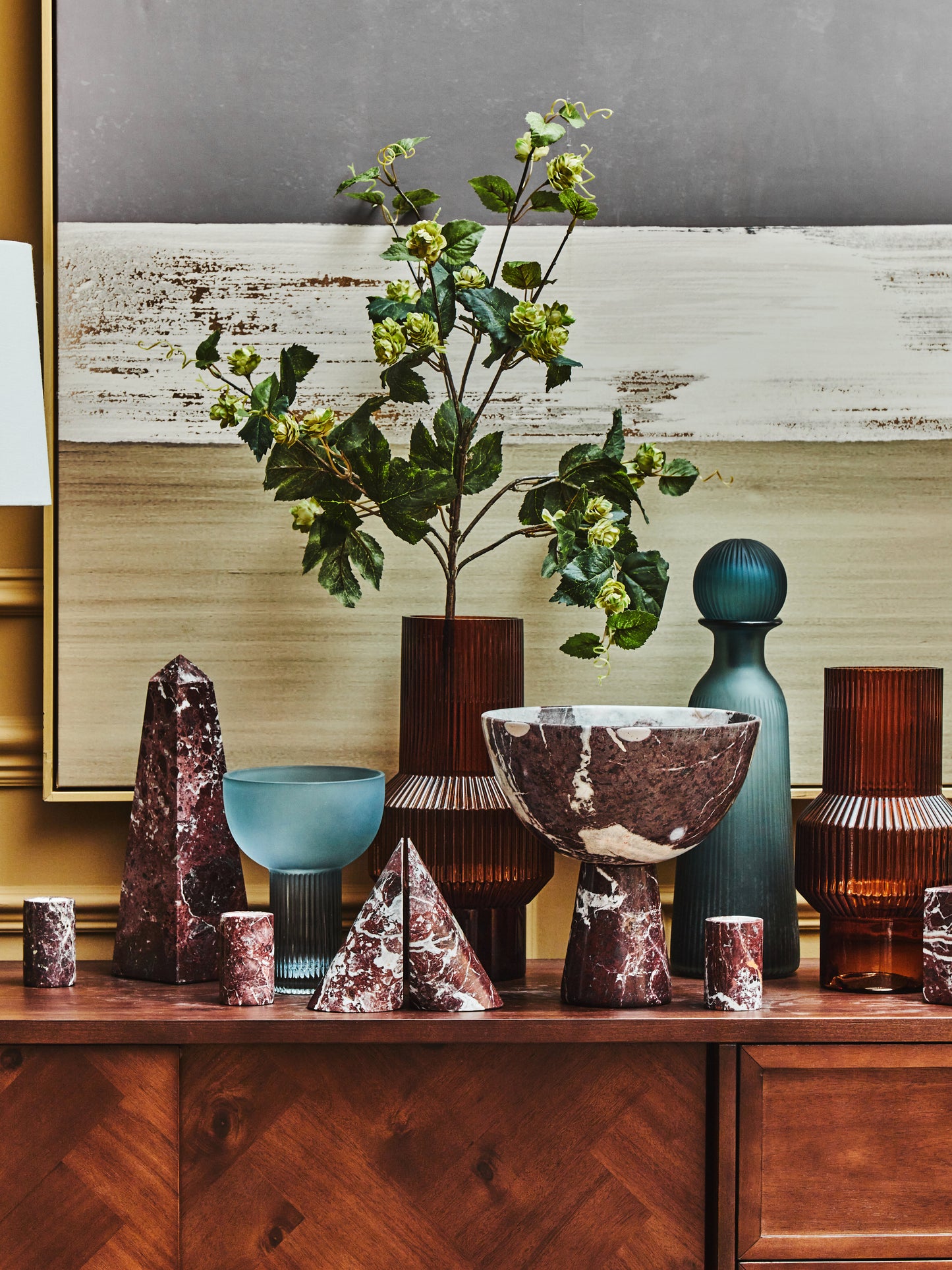 Vida Set Of Two Red Marble Bookends