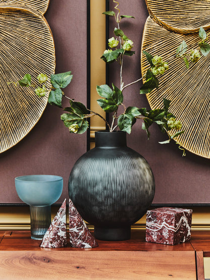 Vida Set Of Two Red Marble Bookends
