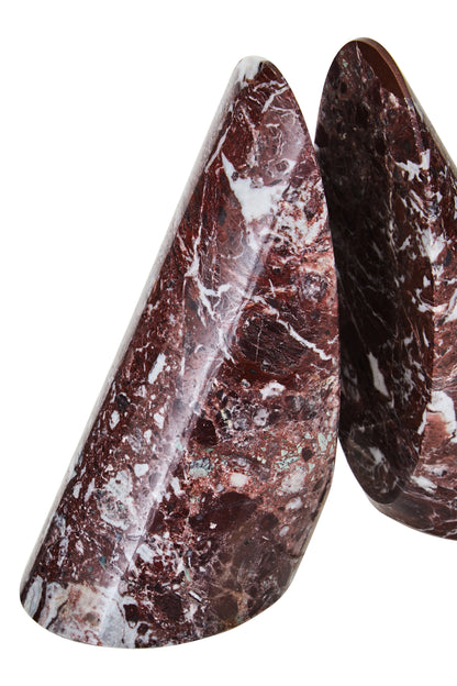 Vida Set Of Two Red Marble Bookends