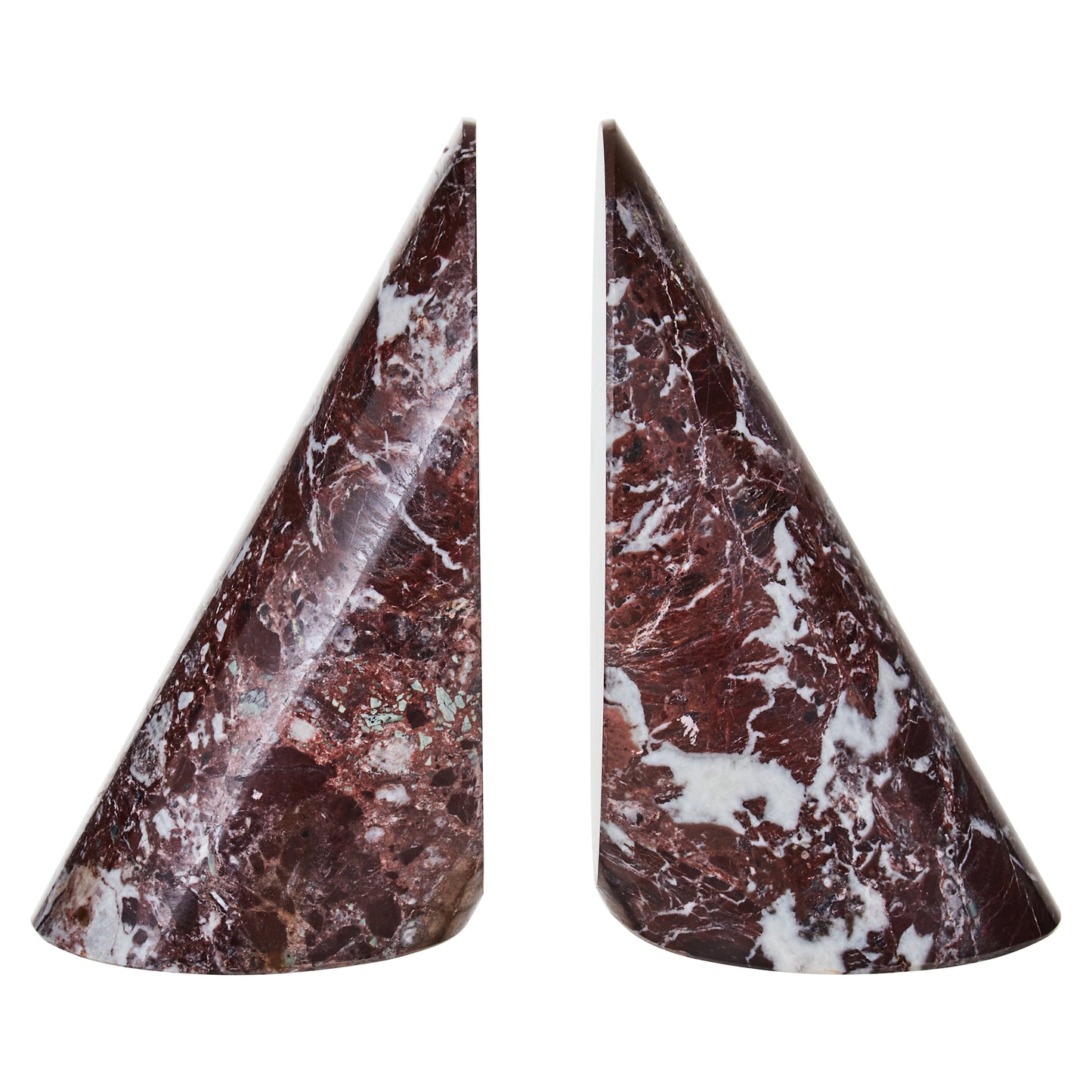 Vida Set Of Two Red Marble Bookends