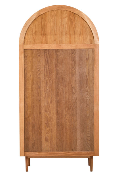Janica 2 Door Natural Rattan And Oak Cabinet - Skandi London