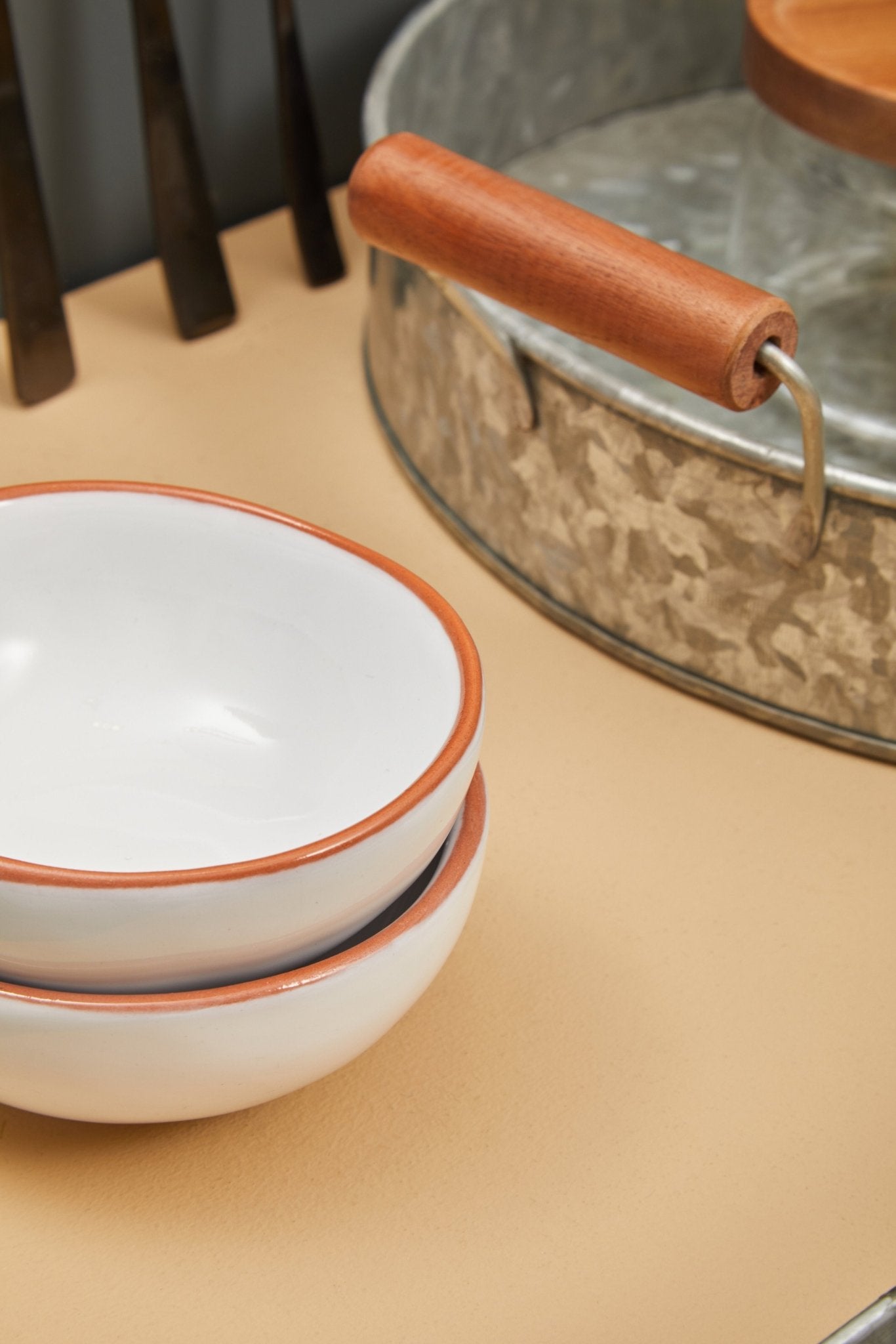 Set Of Two Britta White Glazed Mini Bowls - Skandi London