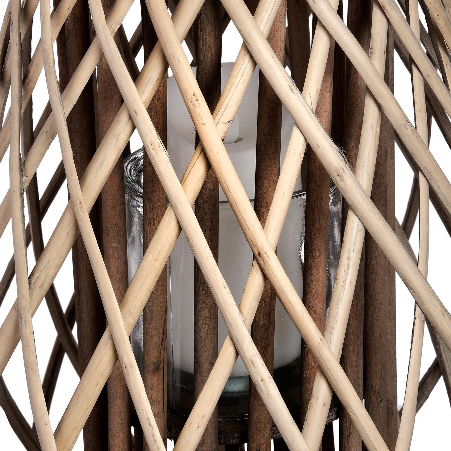 Skandi London Large Wicker Bulbous Lantern