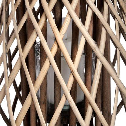 Skandi London Large Wicker Bulbous Lantern