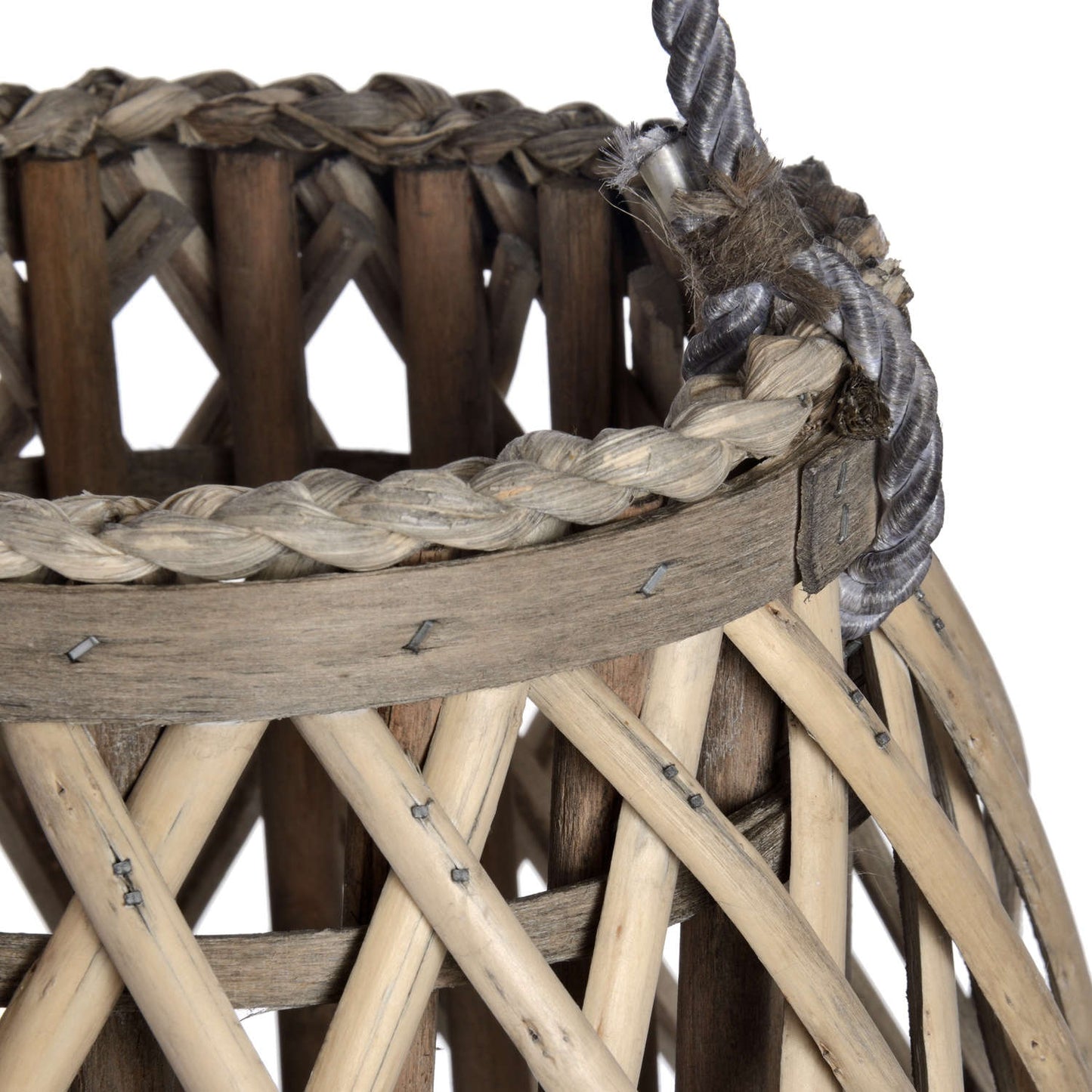 Skandi London Large Wicker Bulbous Lantern