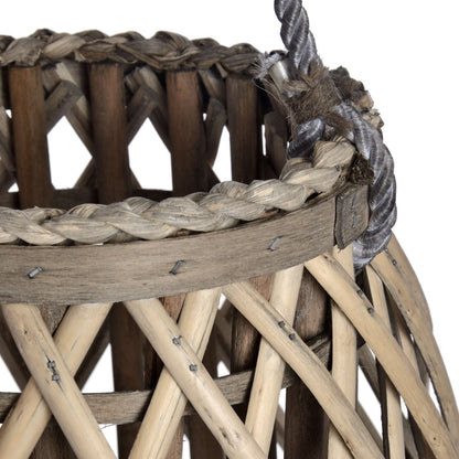 Skandi London Large Wicker Bulbous Lantern