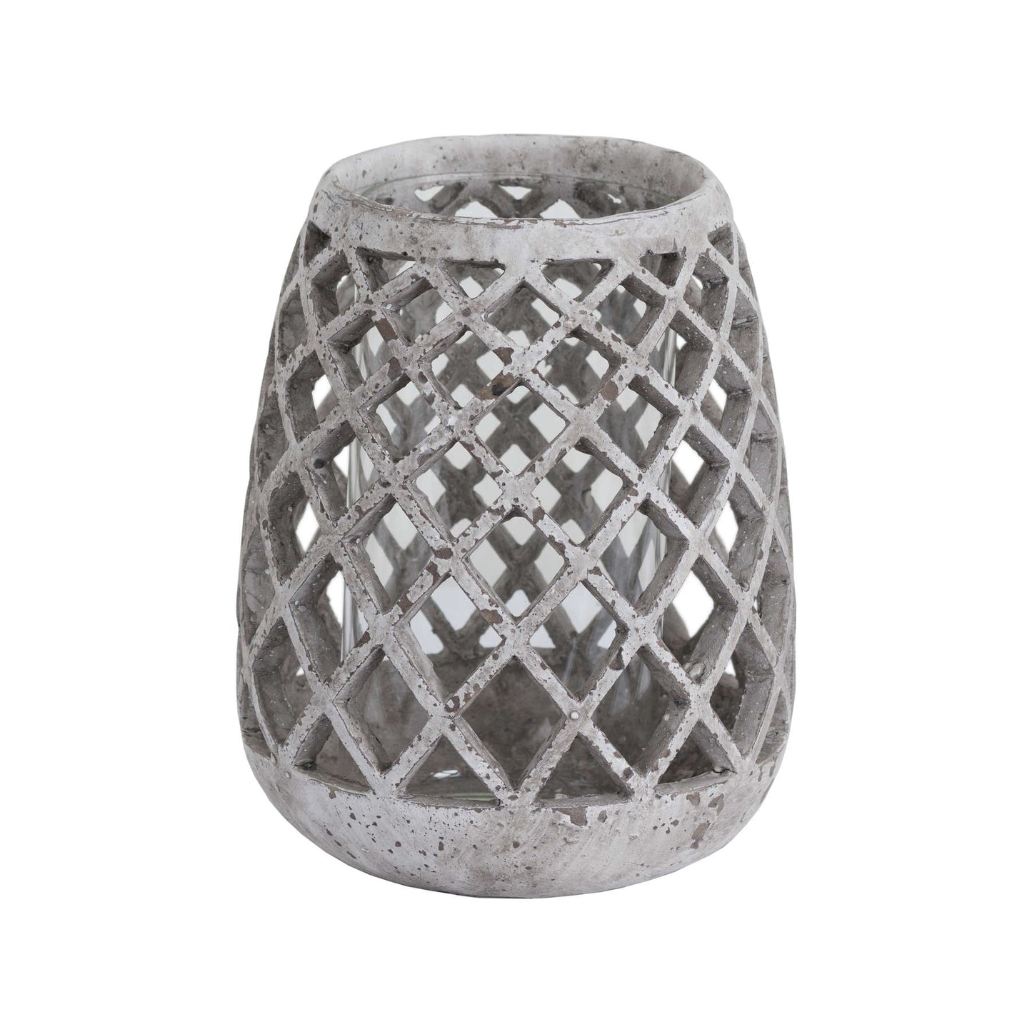 Skandi London Large Conical Ceramic Lattice Hurricane Lantern - Skandi London