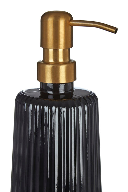 Ragnvald Brittany Black Glass Lotion Dispenser - Skandi London