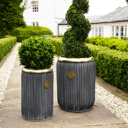 Skandi London Timeless Rounded Outdoor Planter in Lead - Large - Skandi London