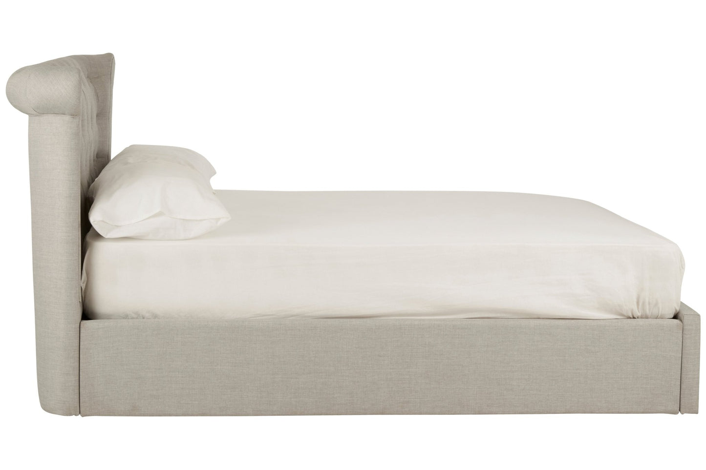 Darby Light Grey Double Ottoman Bed - Skandi London