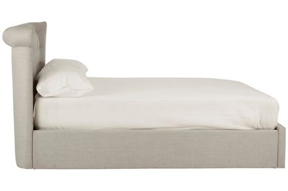 Darby Light Grey Double Ottoman Bed - Skandi London