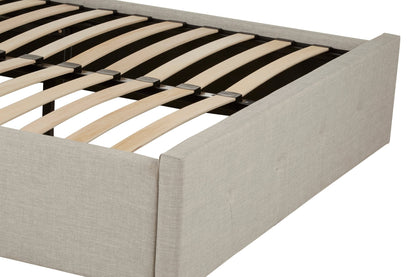 Darby Light Grey Double Ottoman Bed - Skandi London