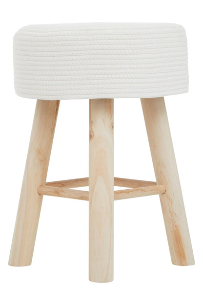 Ingmar White Cotton Rope Stool - Skandi London