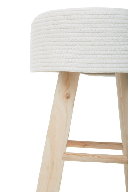 Ingmar White Cotton Rope Stool - Skandi London