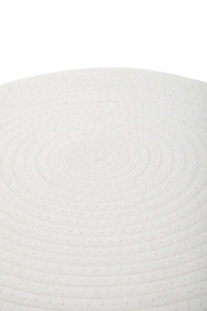 Ingmar White Cotton Rope Stool - Skandi London