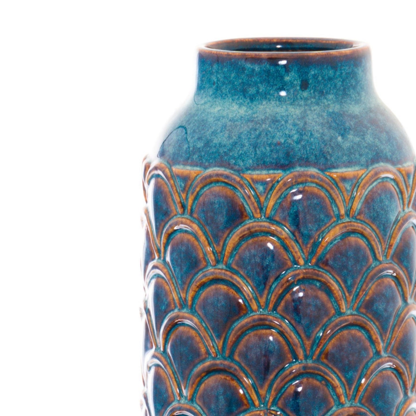 Loen Collection Large Indigo Scalloped Vase