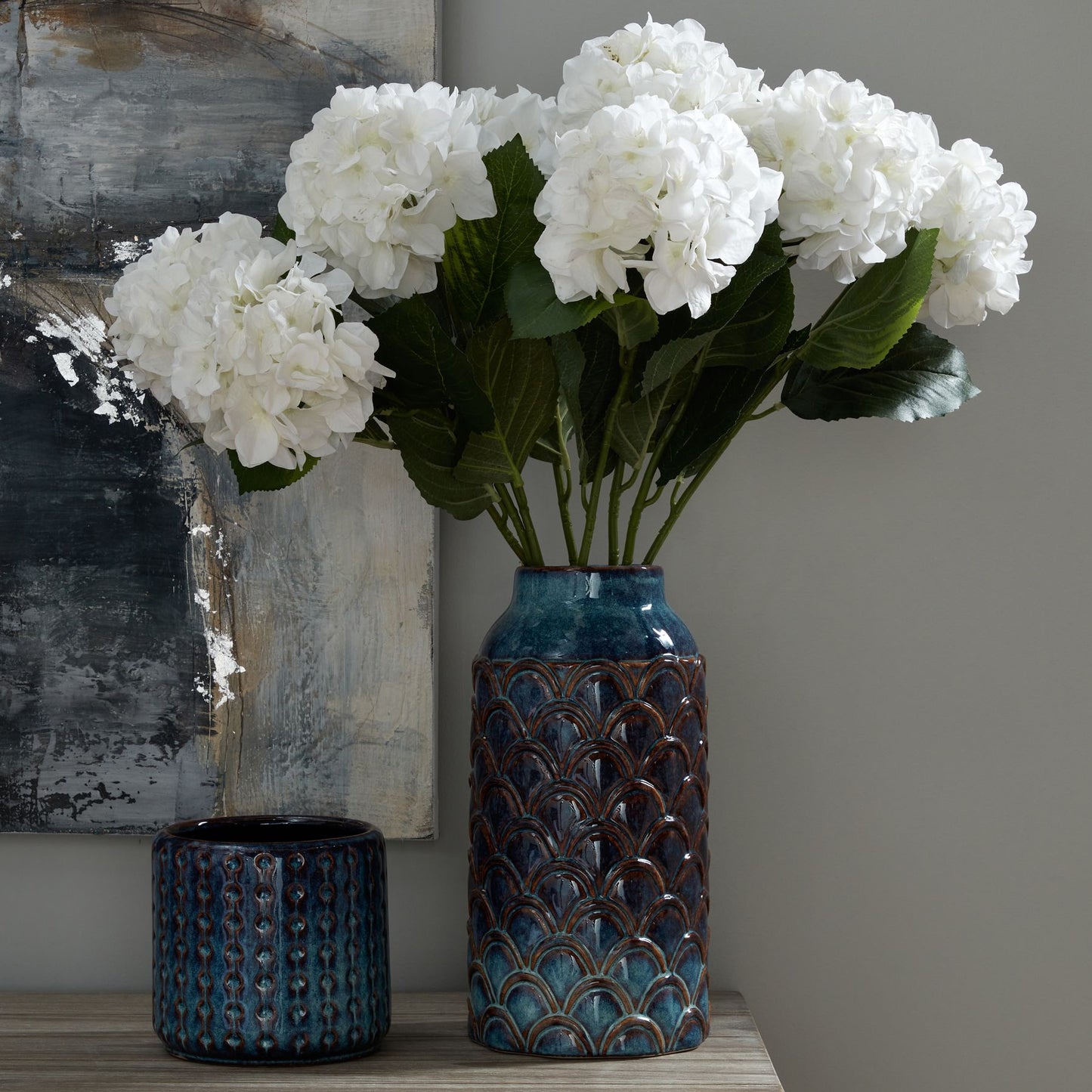 Loen Collection Large Indigo Scalloped Vase