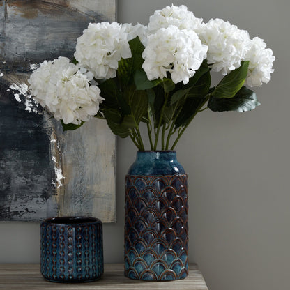 Loen Collection Large Indigo Scalloped Vase
