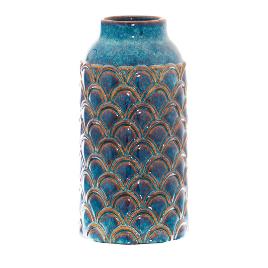 Loen Collection Large Indigo Scalloped Vase