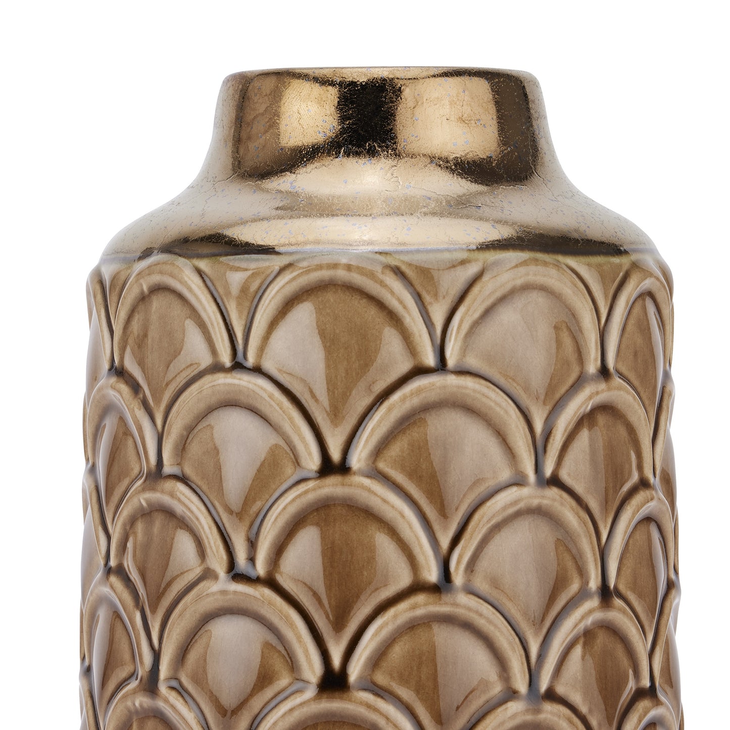 Loen Collection Small Caramel Scalloped Vase