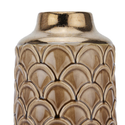 Loen Collection Small Caramel Scalloped Vase