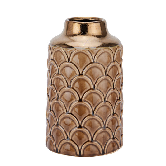Loen Collection Small Caramel Scalloped Vase