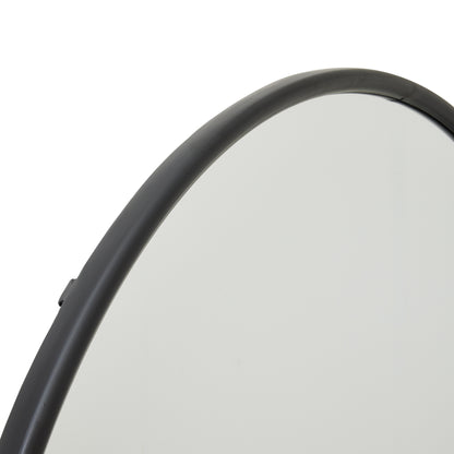 Skandi London Black Large Circular Metal Wall Mirror - Skandi London