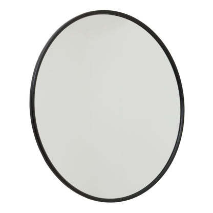 Skandi London Black Large Circular Metal Wall Mirror - Skandi London