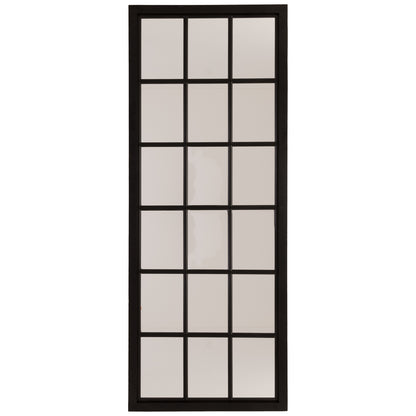 Skandi London Tall Black Wooden Window Mirror - Skandi London